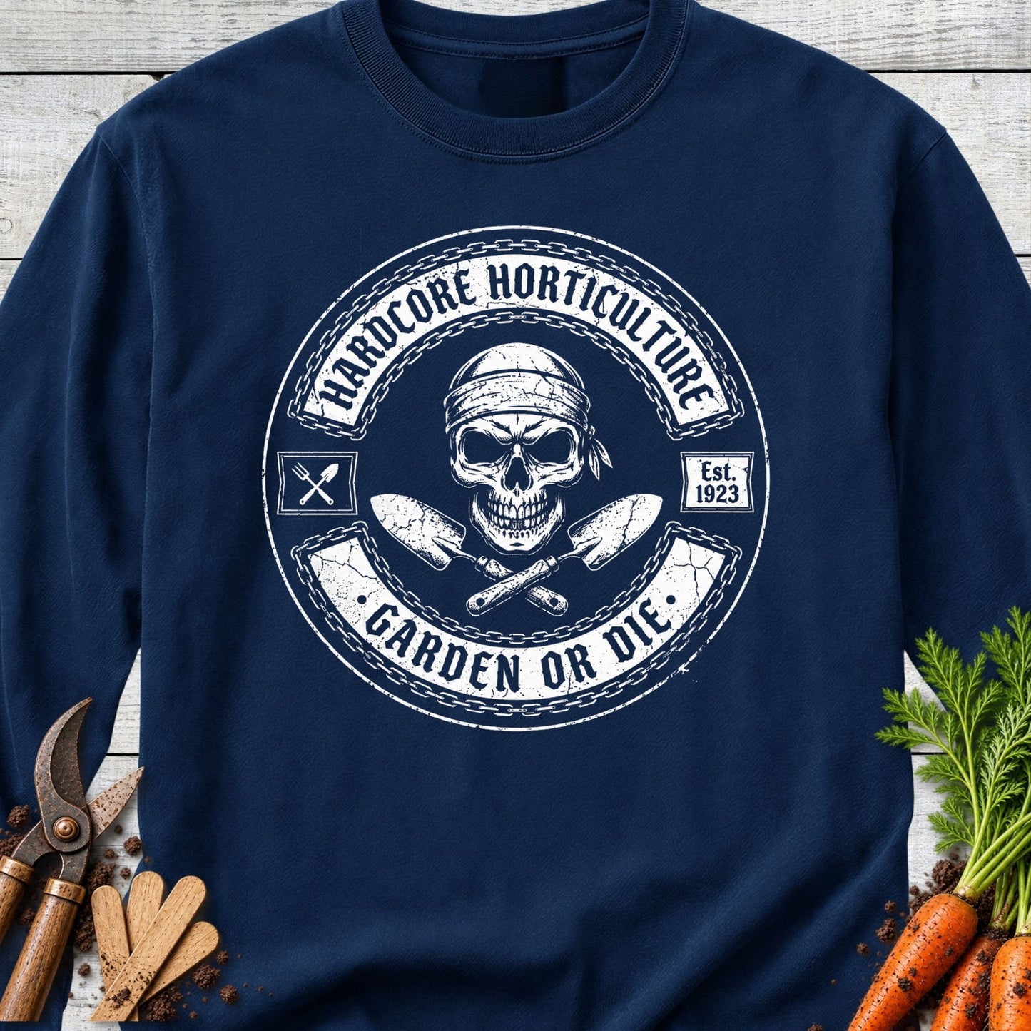 Printify Long Sleeve True Navy / S Hardcore Garden Long Sleeve