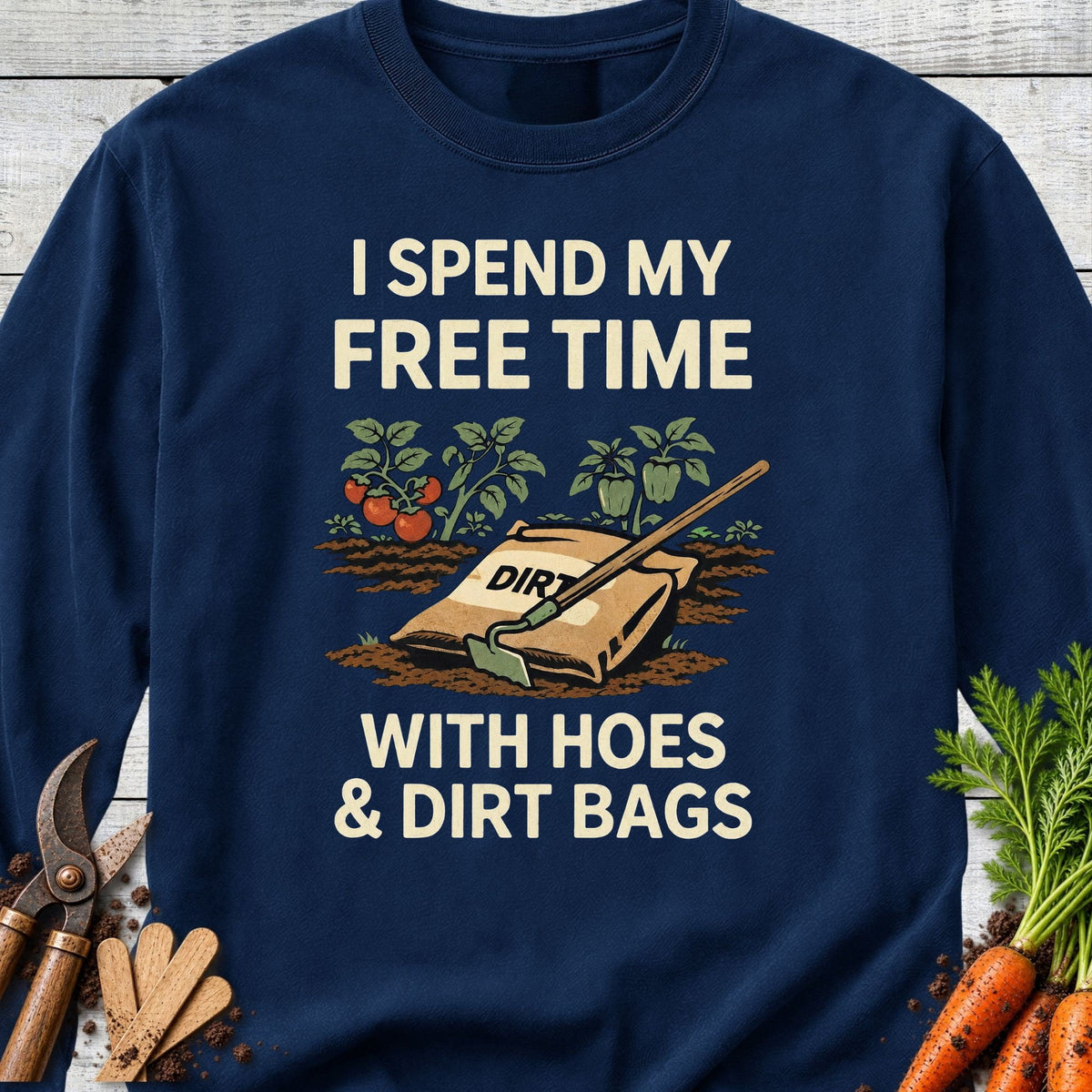 Printify Long Sleeve True Navy / S Hoes & Dirt Bags III Long Sleeve