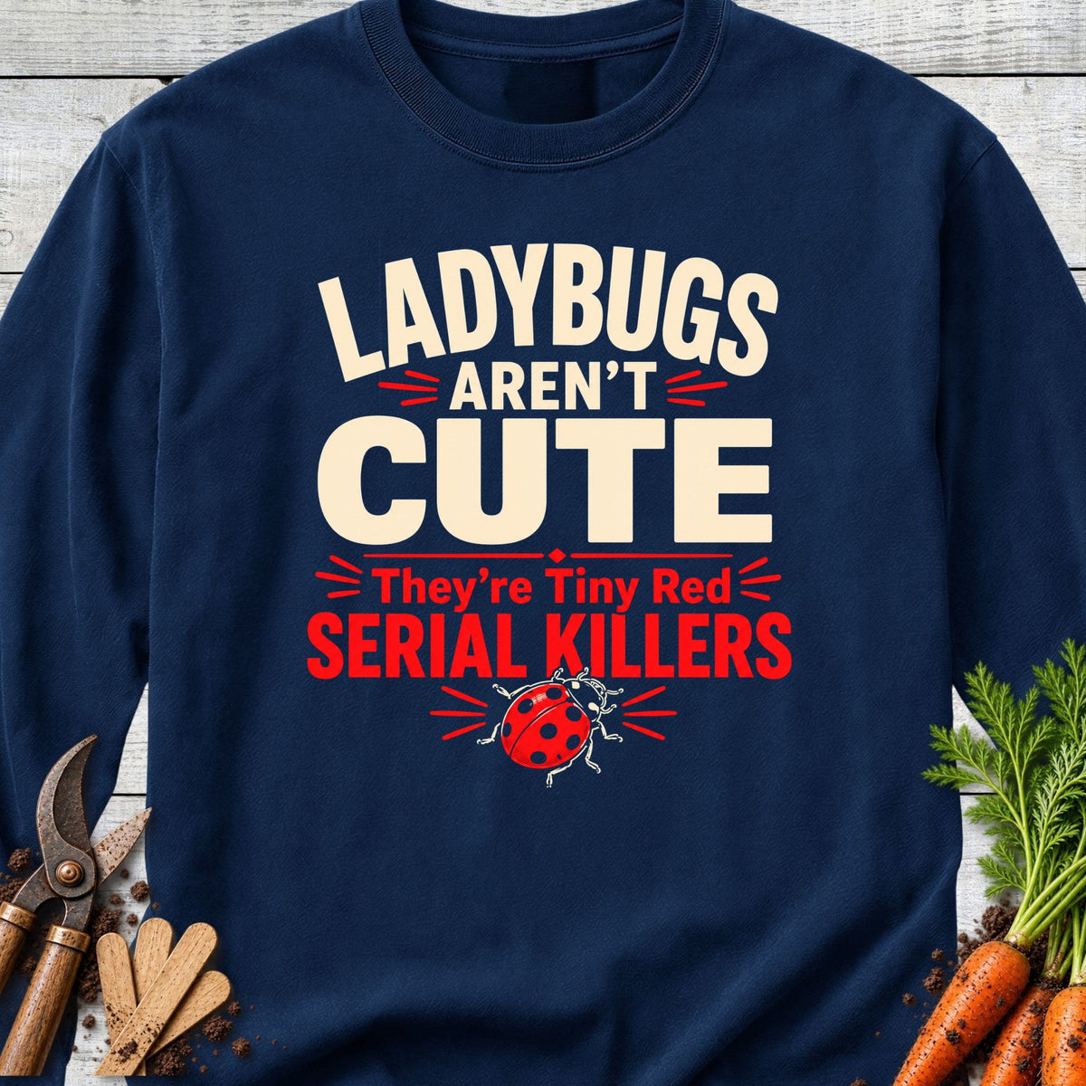 Printify Long Sleeve True Navy / S Ladybugs Long Sleeve