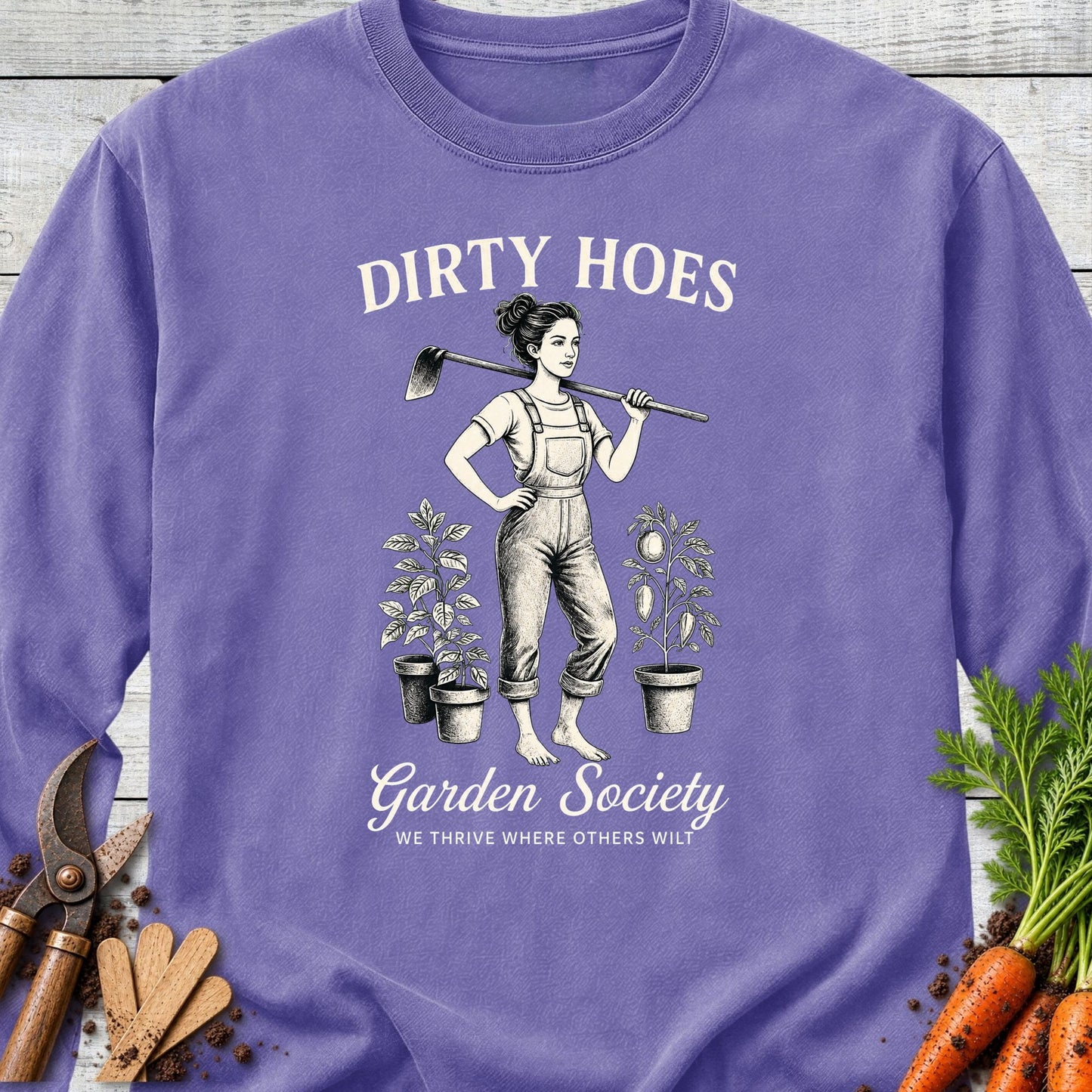 Printify Long Sleeve Violet / S Dirty Hoes Long Sleeve