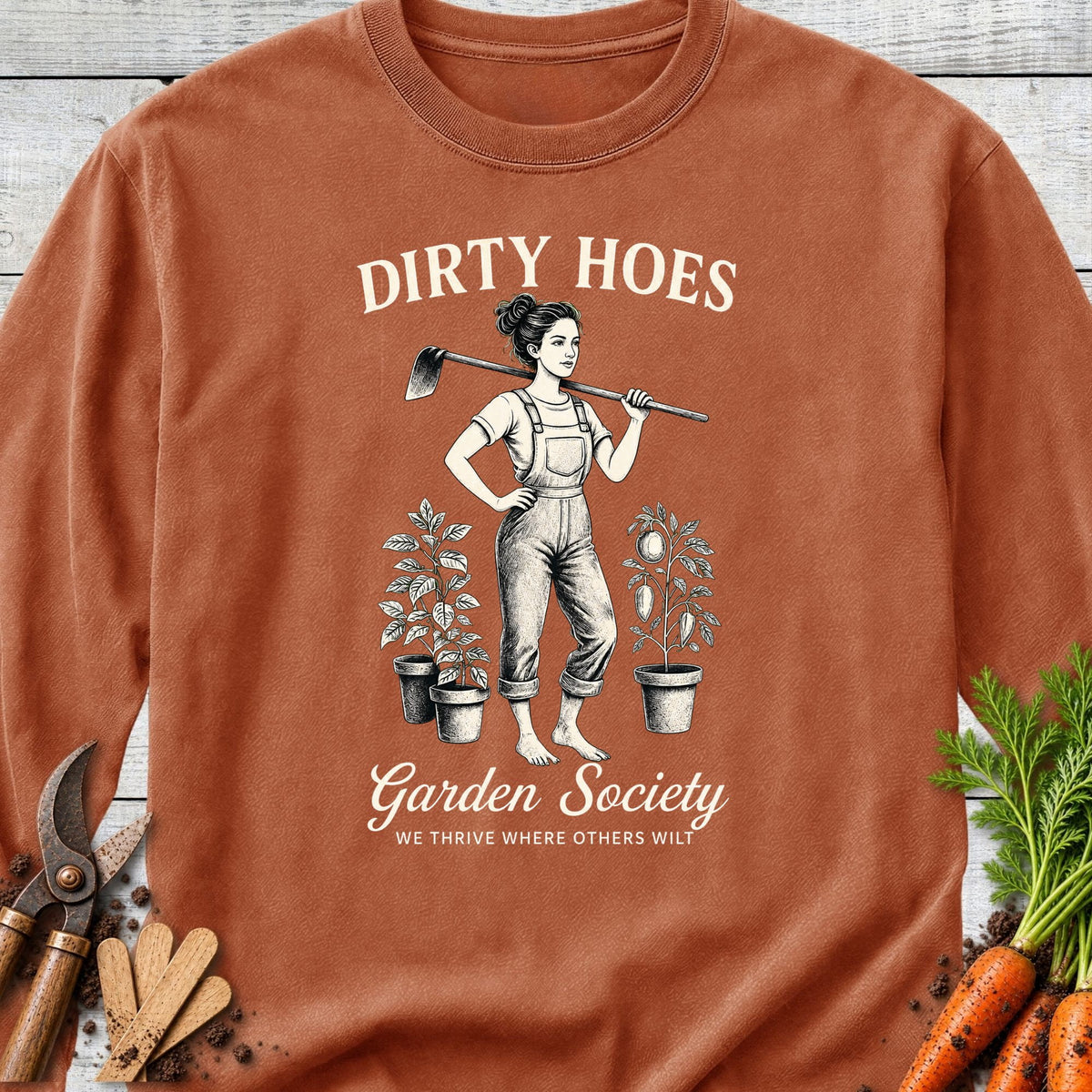 Printify Long Sleeve Yam / S Dirty Hoes Long Sleeve
