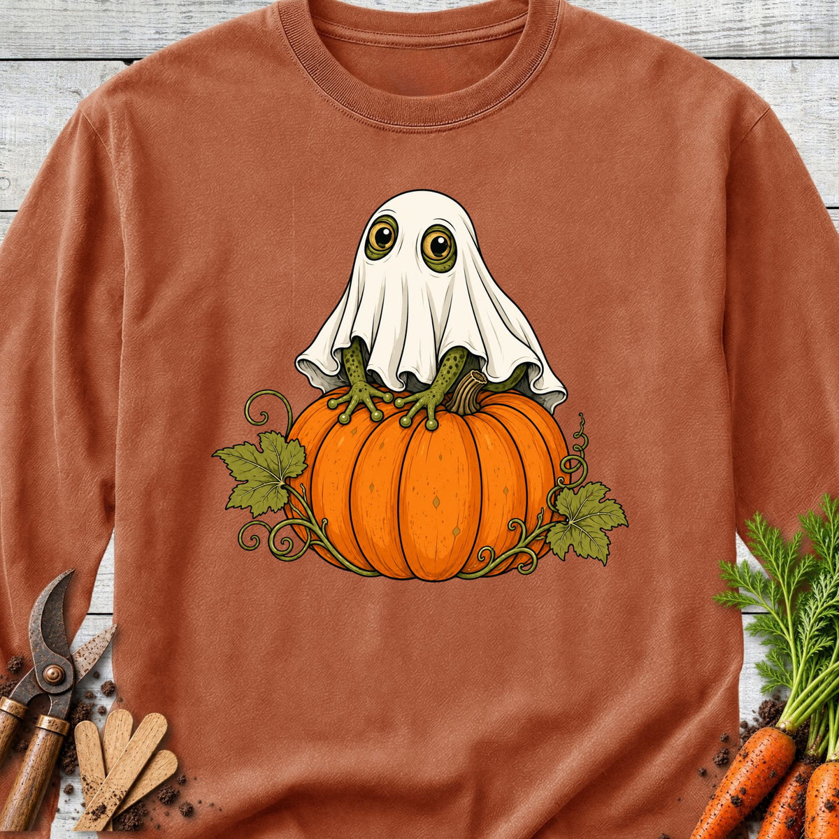 Printify Long Sleeve Yam / S Garden Ghost Long Sleeve