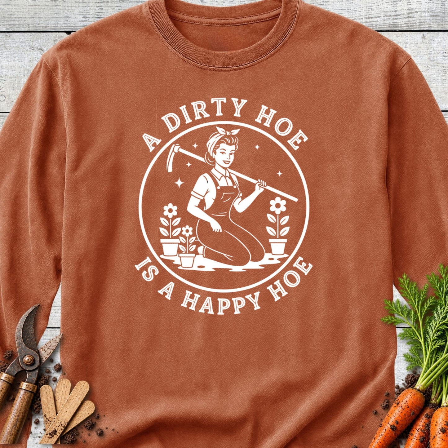 Printify Long Sleeve Yam / S Happy Hoe Long Sleeve