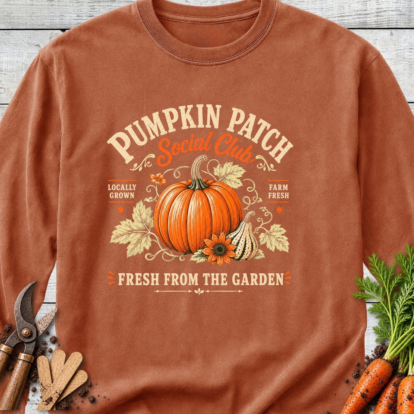 Printify Long Sleeve Yam / S Pumpkin Patch Long Sleeve