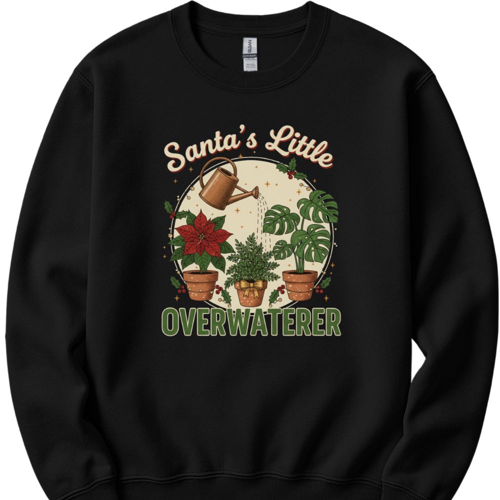Printify Sweatshirt Black / S Santa's Little Overwaterer