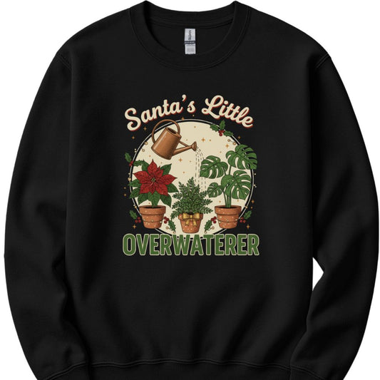 Printify Sweatshirt Black / S Santa's Little Overwaterer