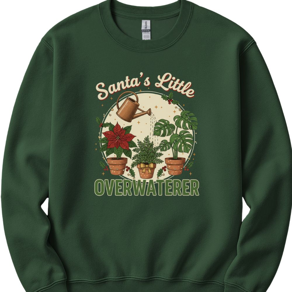 Printify Sweatshirt Forest Green / S Santa's Little Overwaterer