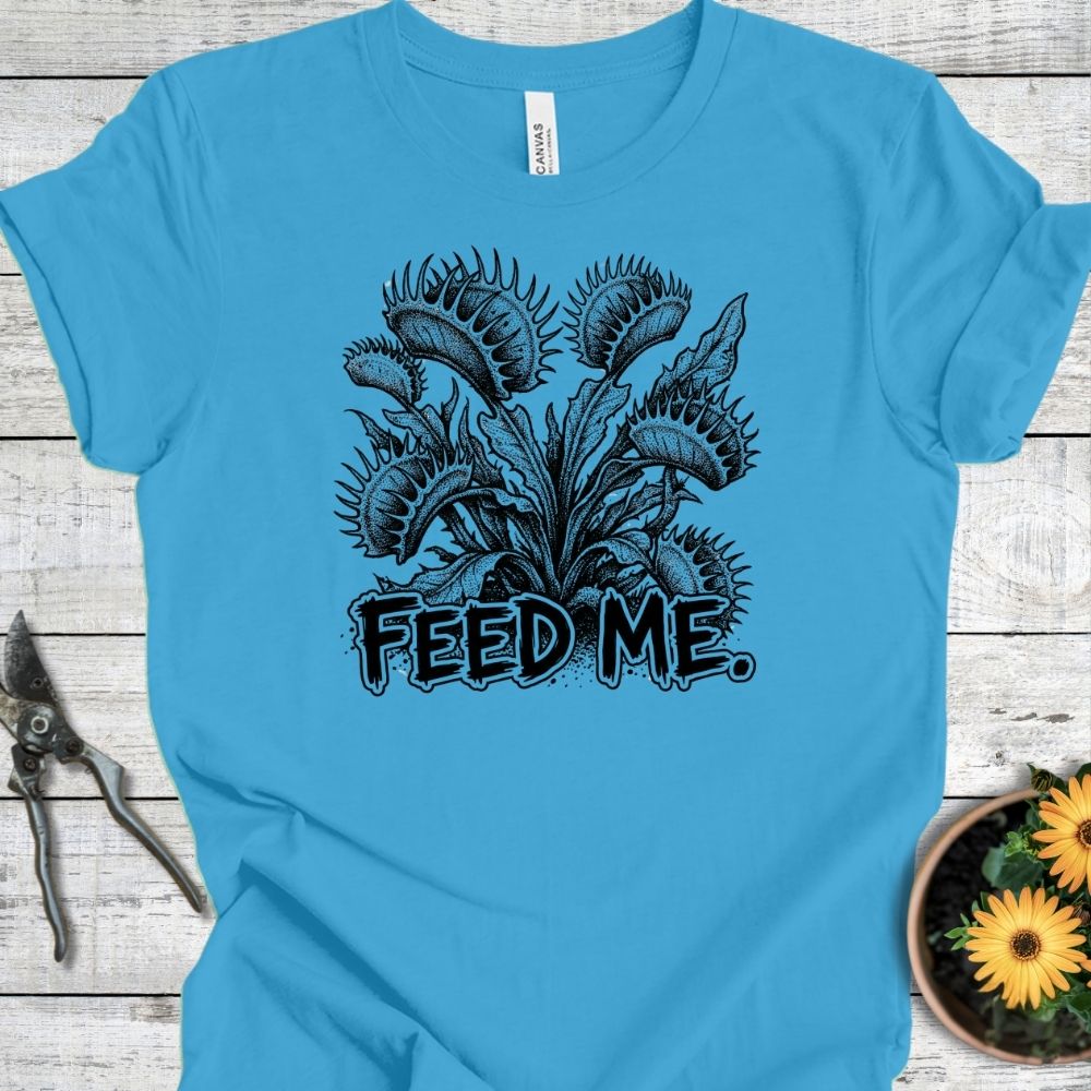 Printify T-Shirt Aqua / S Feed Me T-Shirt