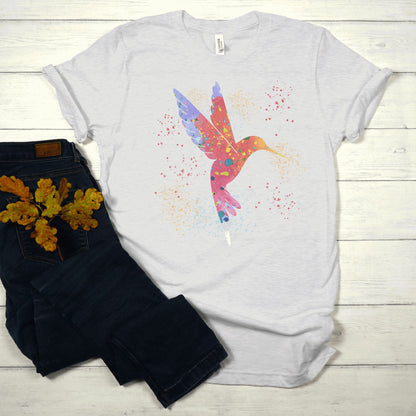 Printify T-Shirt Ash / S Watercolor Hummingbird T-shirt