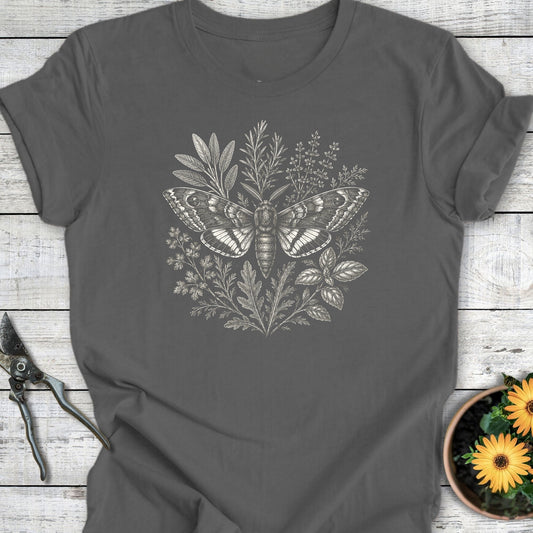 Printify T-Shirt Asphalt / S Botanical Moth T-Shirt
