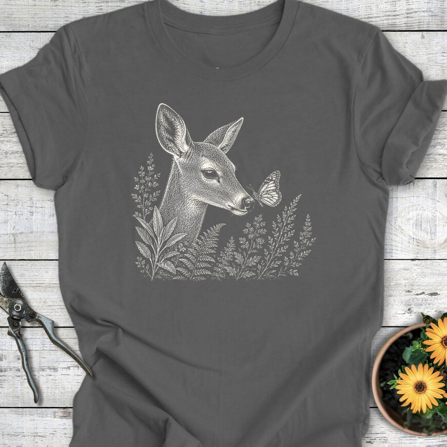 Printify T-Shirt Asphalt / S Butterfly Visitor T-Shirt