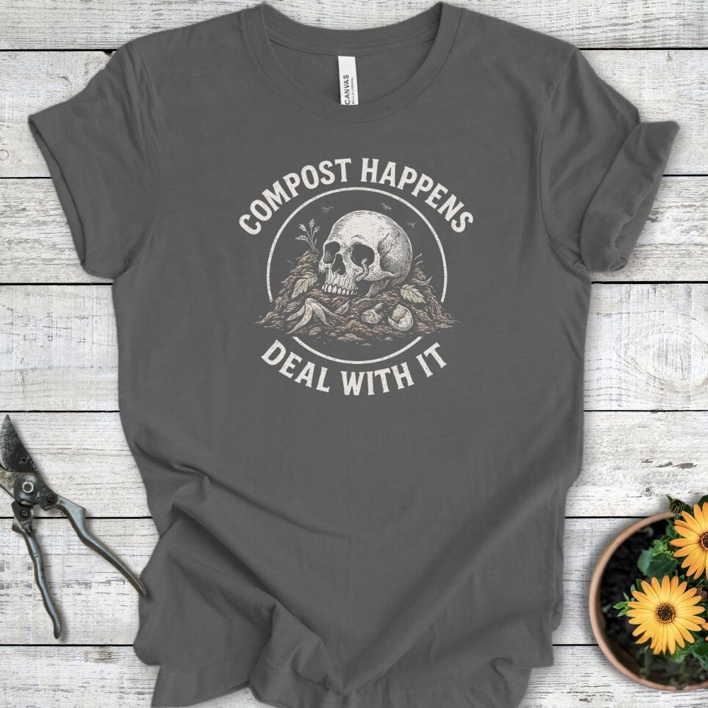 Printify T-Shirt Asphalt / S Compost Happens