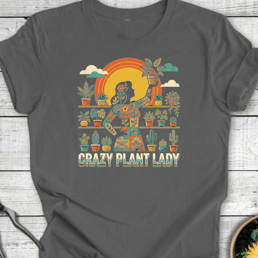 Printify T-Shirt Asphalt / S Crazy Plant Lady T-Shirt