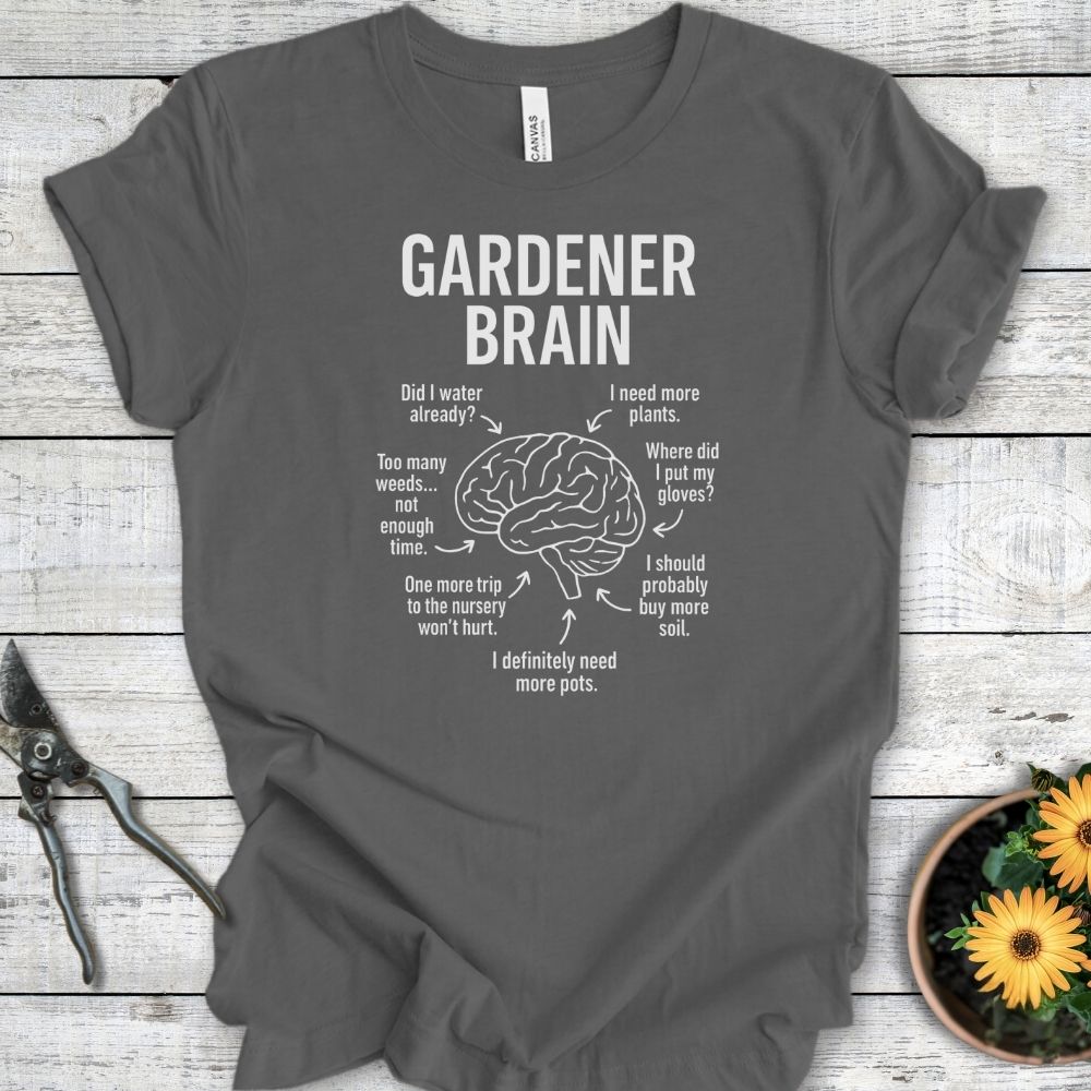 Printify T-Shirt Asphalt / S Gardener Brain