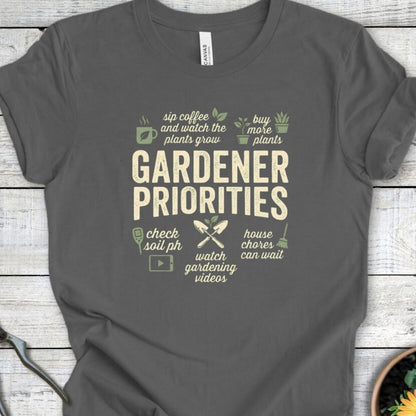 Printify T-Shirt Asphalt / S Gardener Priorities T-Shirt
