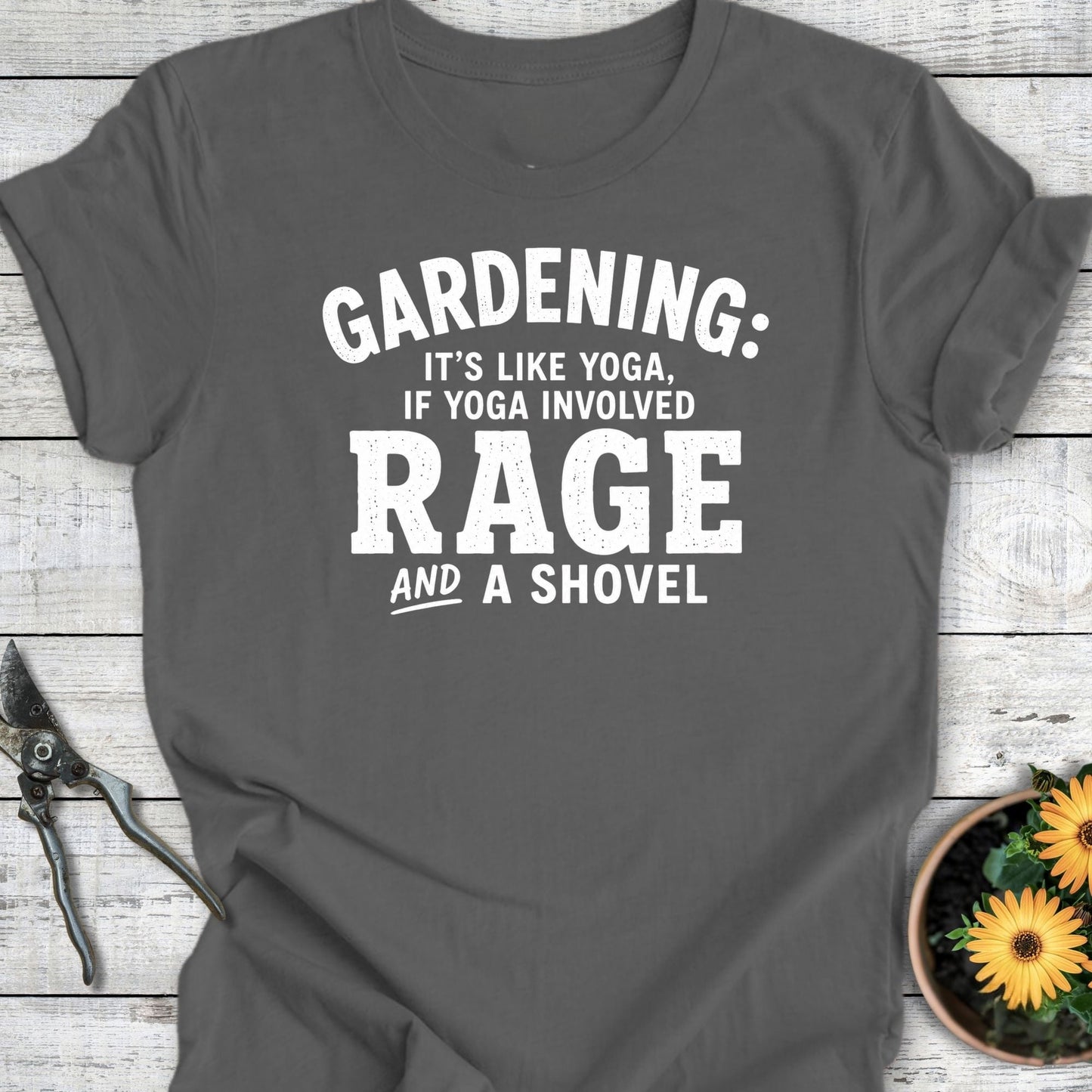 Printify T-Shirt Asphalt / S Gardening Is Like Yoga T-Shirt