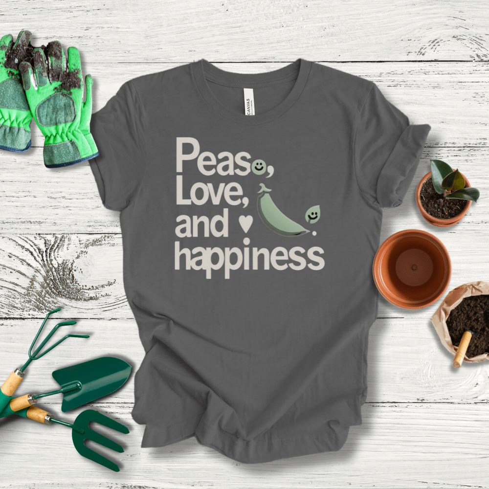 Printify T-Shirt Asphalt / S Peas Love Happiness T-Shirt