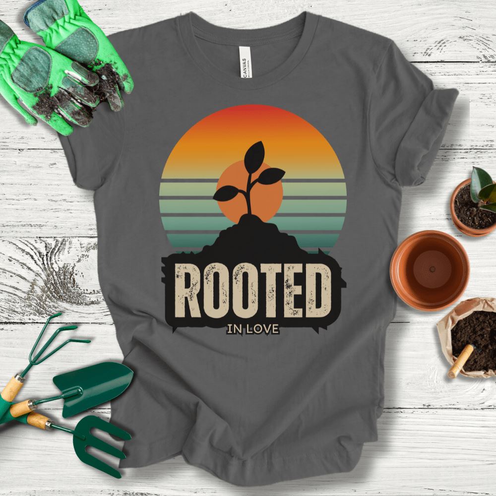 Printify T-Shirt Asphalt / S Rooted In Love