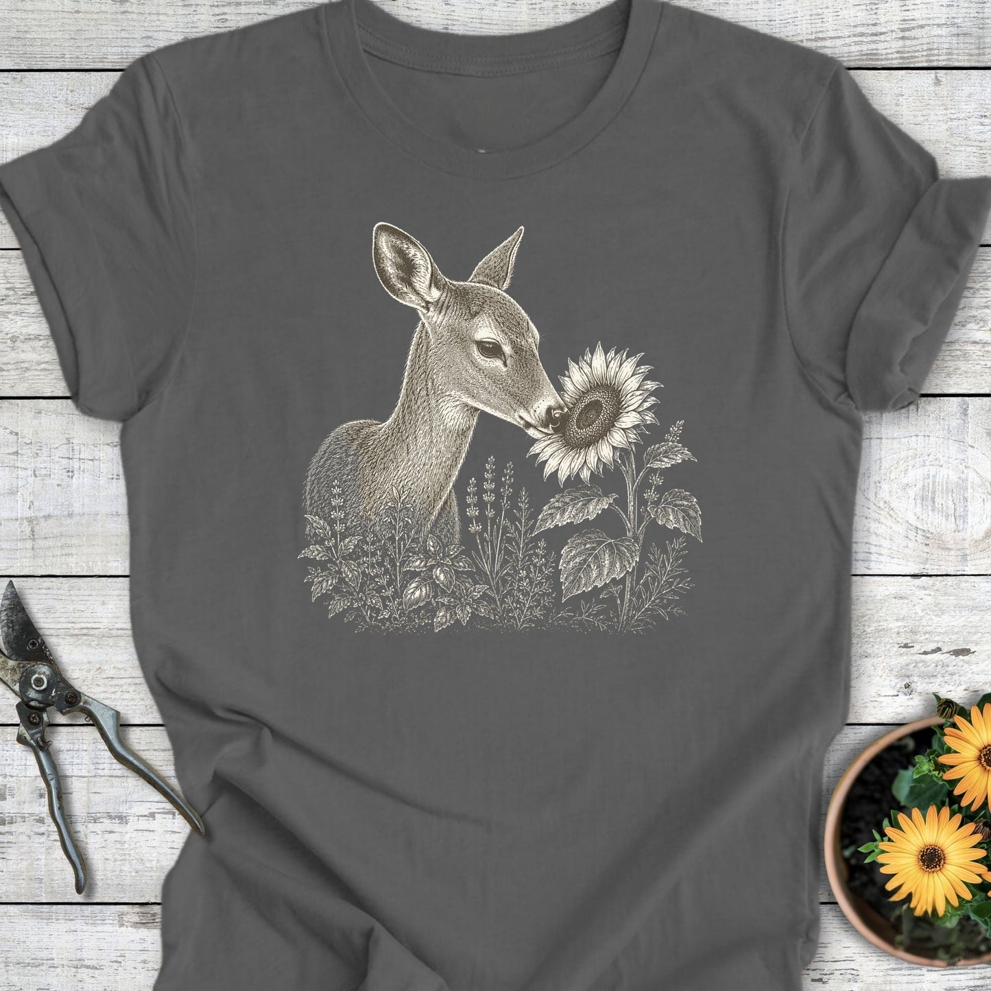 Printify T-Shirt Asphalt / S Sunflower Doe T-Shirt