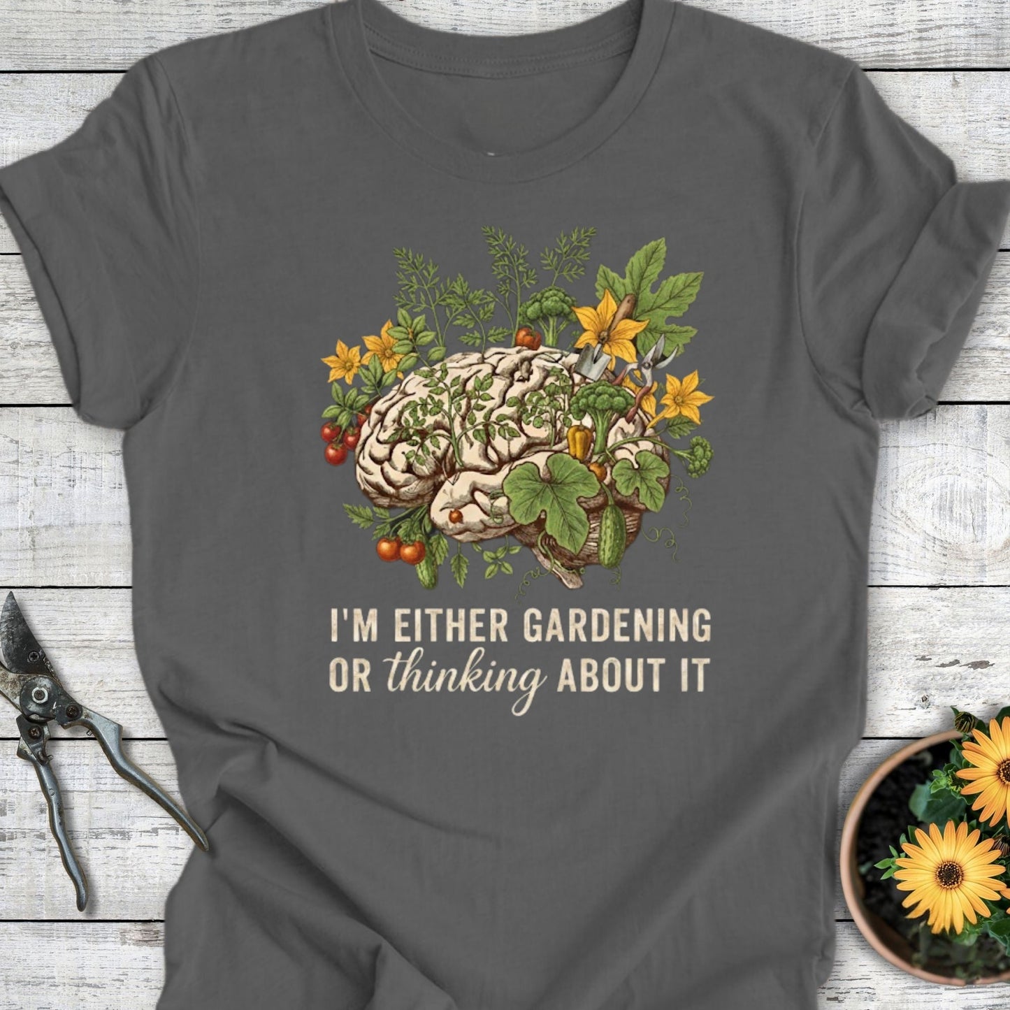 Printify T-Shirt Asphalt / S Thinking About It T-Shirt