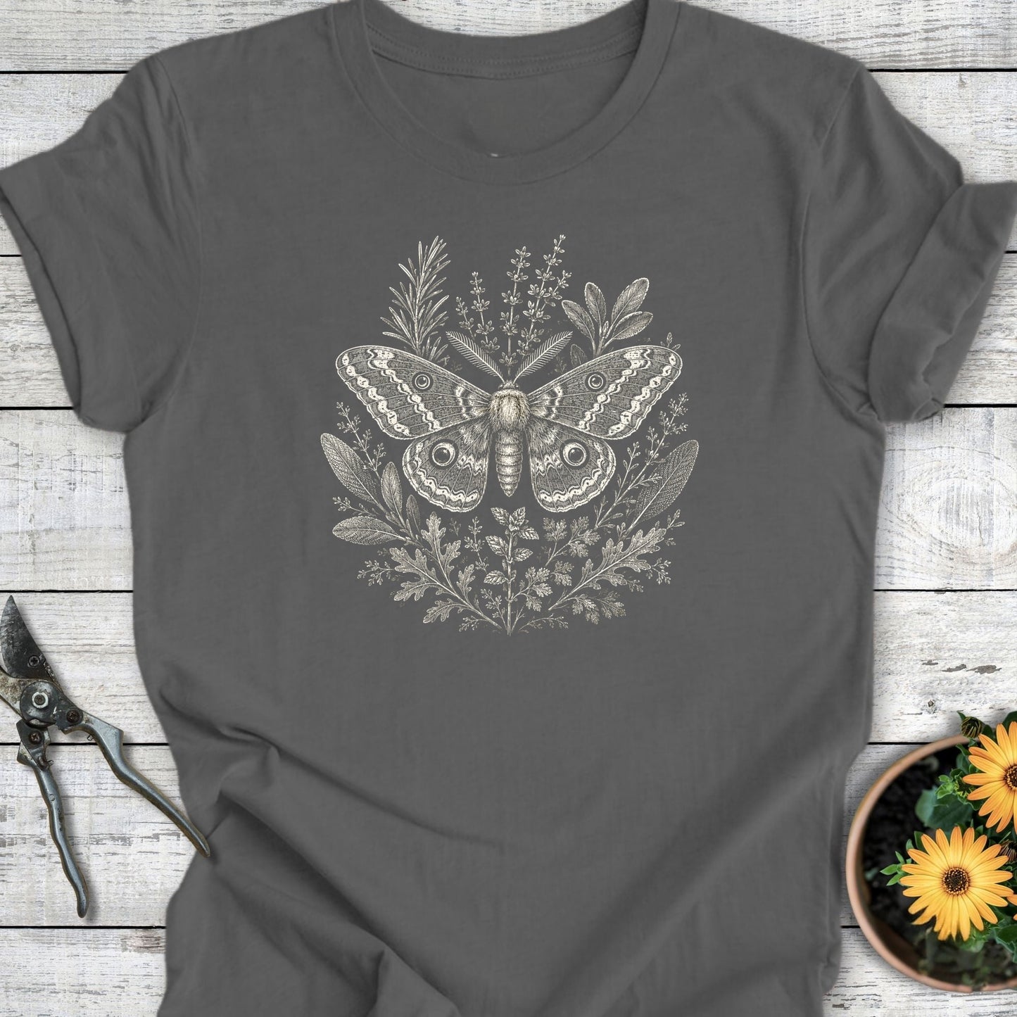 Printify T-Shirt Asphalt / S Woodland Moth T-Shirt