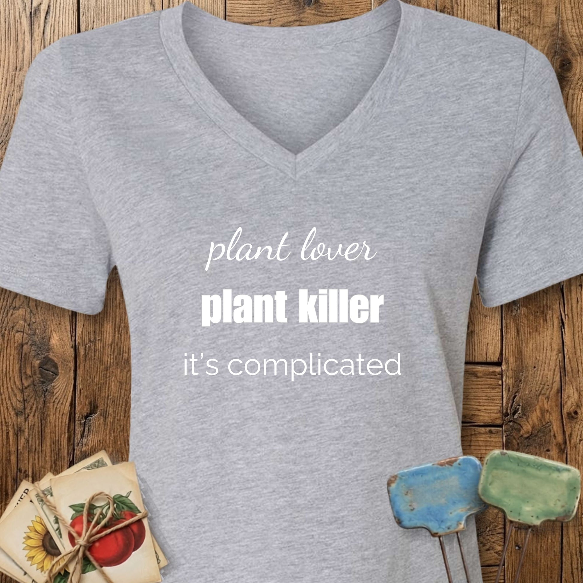 Printify T-Shirt Athletic Heather / S It's Complicated V-Neck
