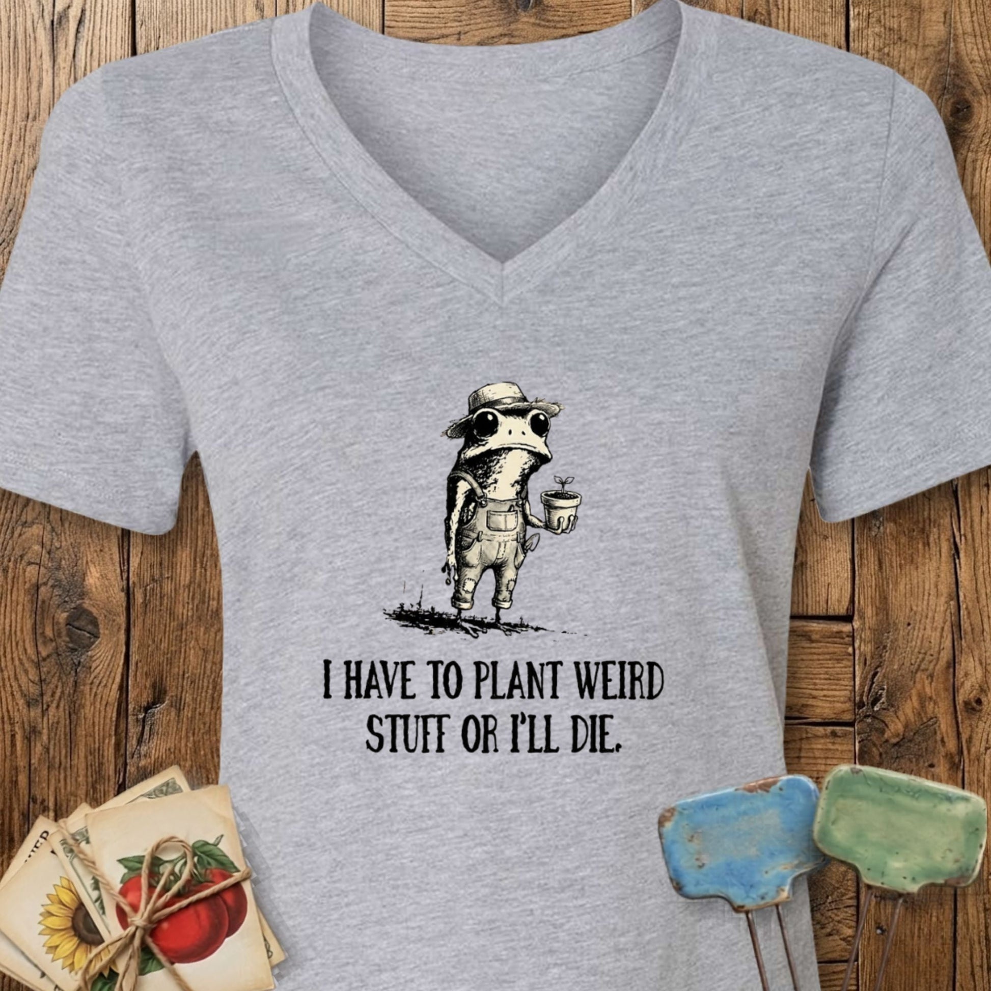 Printify T-Shirt Athletic Heather / S Weird Stuff V-Neck