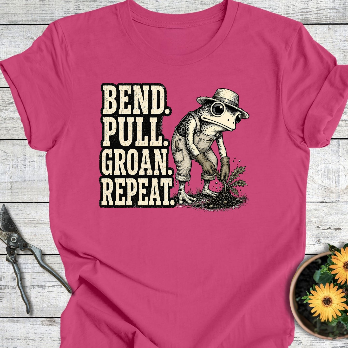 Printify T-Shirt Berry / S Bend Pull Groan T-Shirt