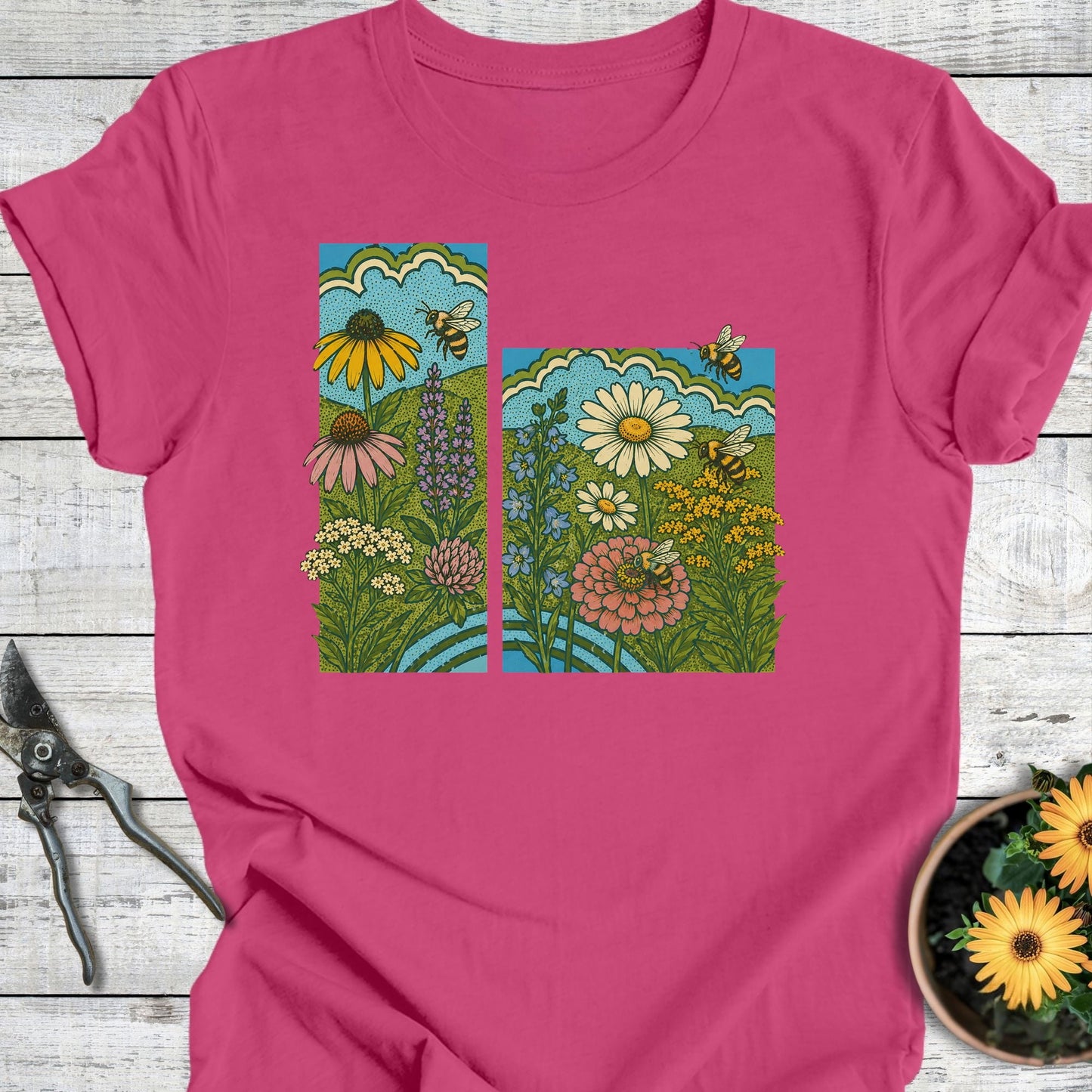 Printify T-Shirt Berry / S Busy Bees T-Shirt