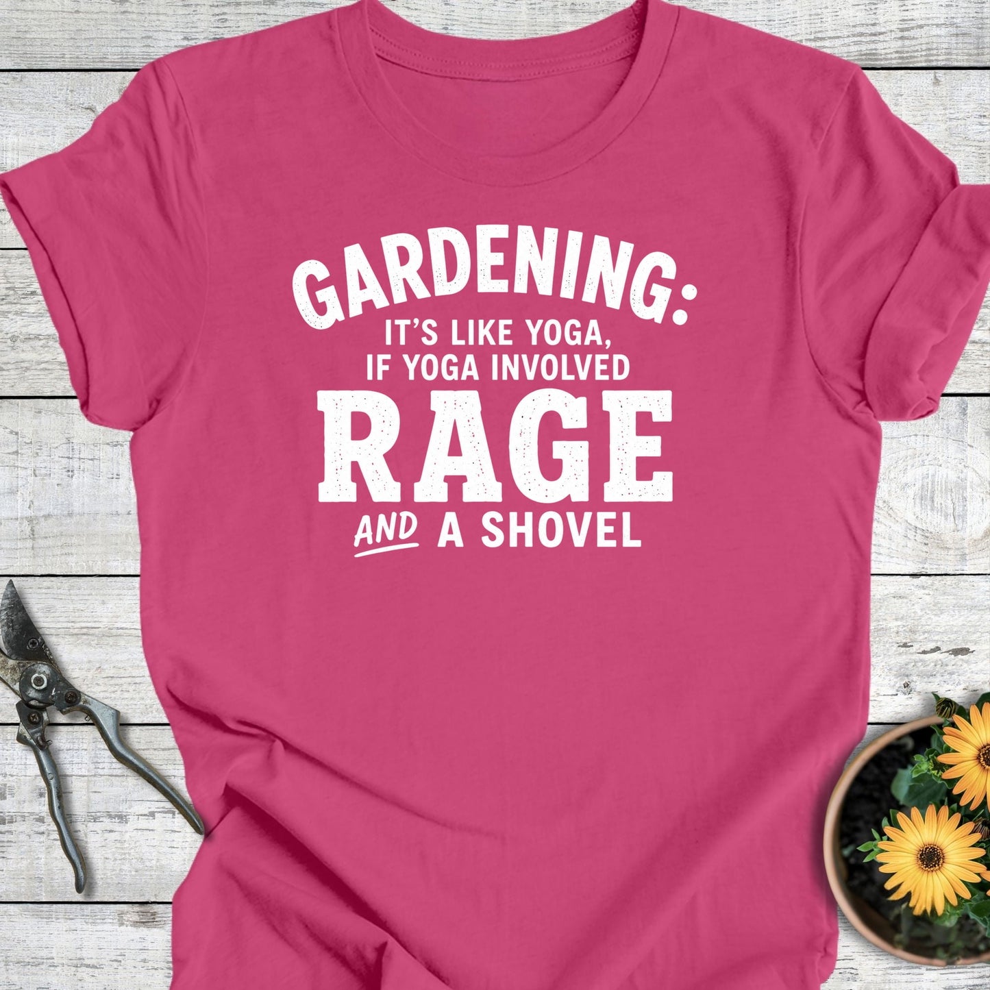 Printify T-Shirt Berry / S Gardening Is Like Yoga T-Shirt