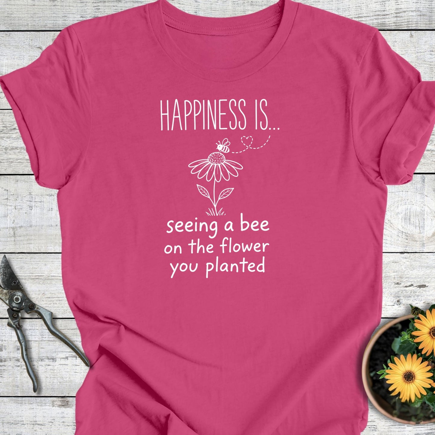 Printify T-Shirt Berry / S Happiness Is A Bee T-Shirt