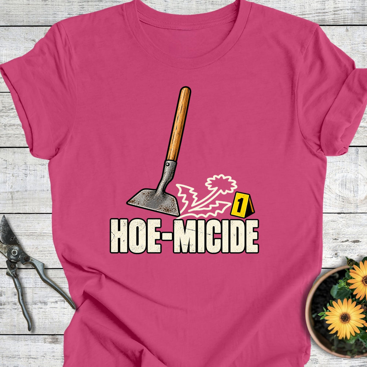 Printify T-Shirt Berry / S Hoe-Micide T-Shirt