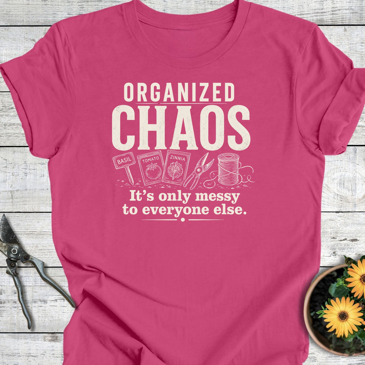 Printify T-Shirt Berry / S Organized Chaos T-Shirt