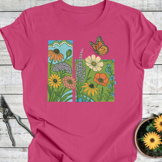 Printify T-Shirt Berry / S Pollinator Paradise T-Shirt