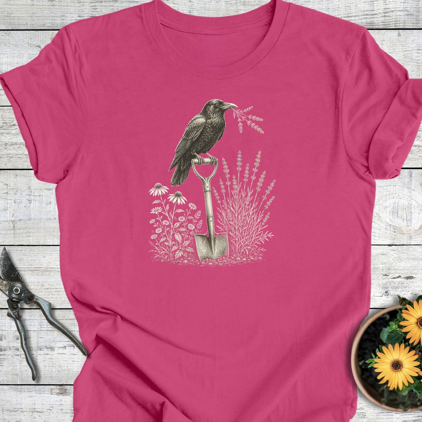 Printify T-Shirt Berry / S The Watchful Crow T-Shirt