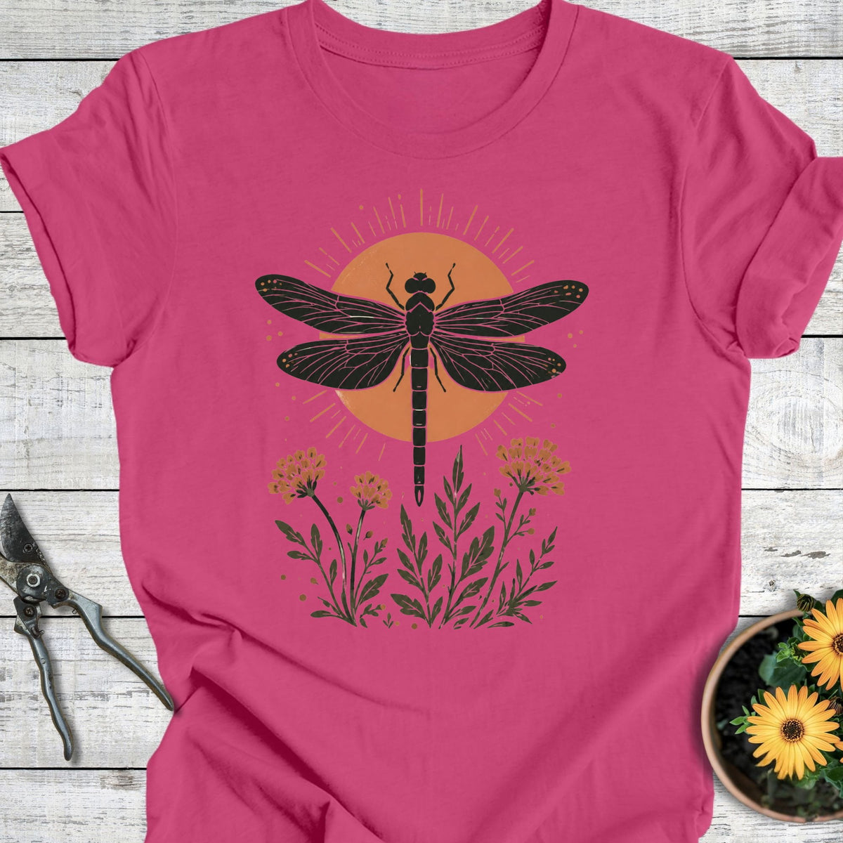 Printify T-Shirt Berry / S Wild Dragonfly T-Shirt