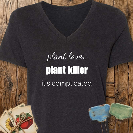 Printify T-Shirt Black Heather / M It's Complicated V-Neck