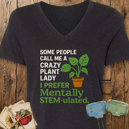 Printify T-Shirt Black Heather / M Mentally STEM-ulated V-Neck