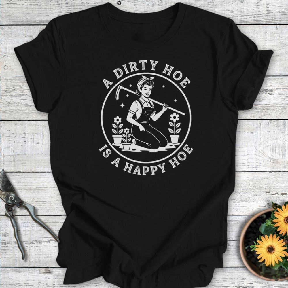 Printify T-Shirt Black / S A Happy Hoe