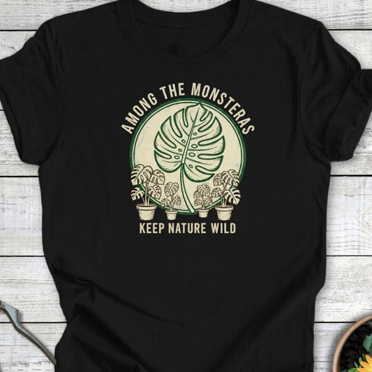 Printify T-Shirt Black / S among the monsteras T-Shirt