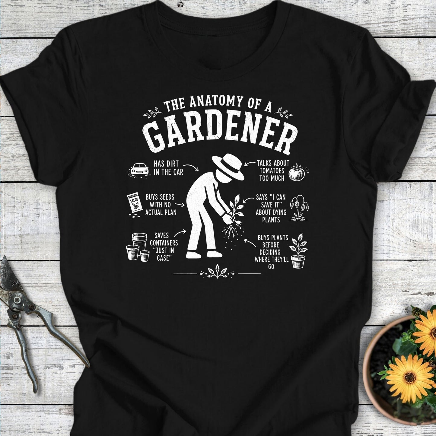 Printify T-Shirt Black / S Anatomy of a Gardener T-Shirt