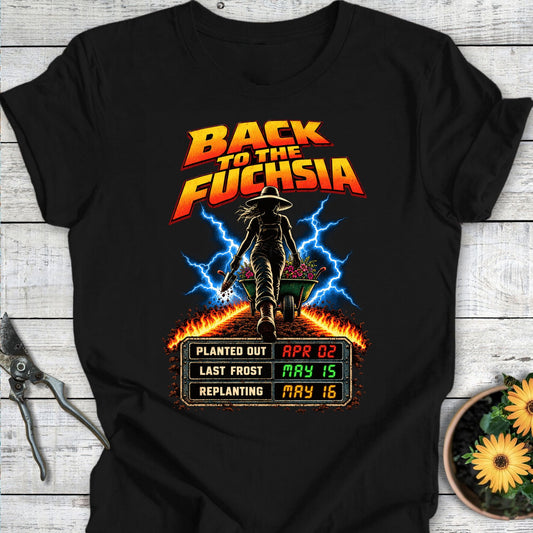 Printify T-Shirt Black / S Back to the Fuchsia T-Shirt