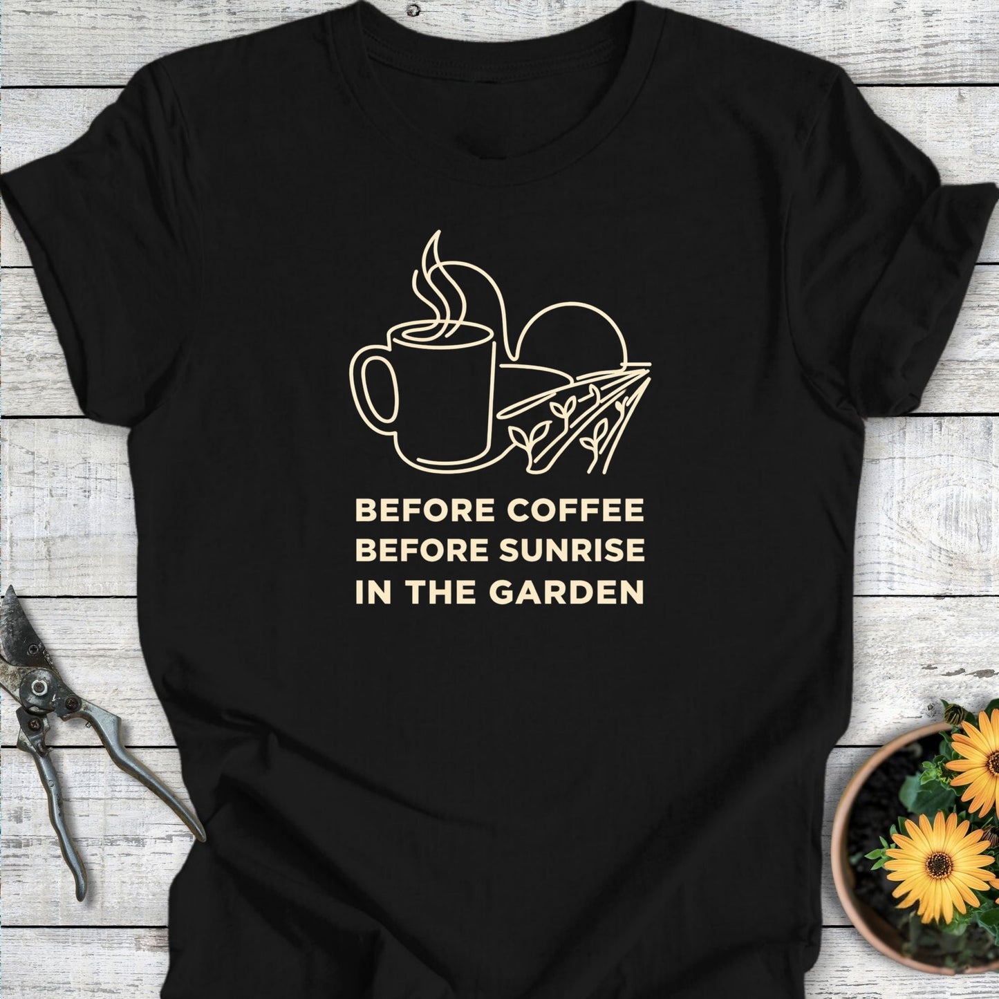Printify T-Shirt Black / S Before Coffee T-Shirt