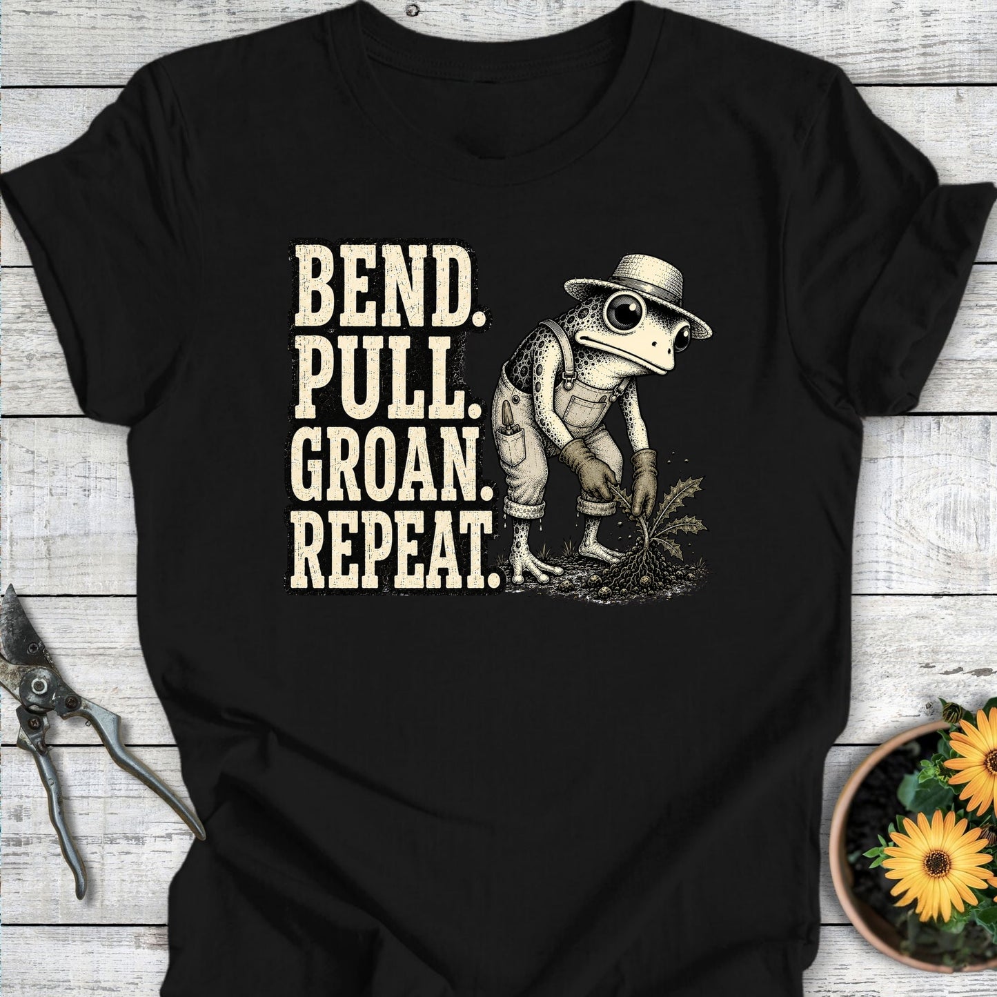 Printify T-Shirt Black / S Bend Pull Groan T-Shirt