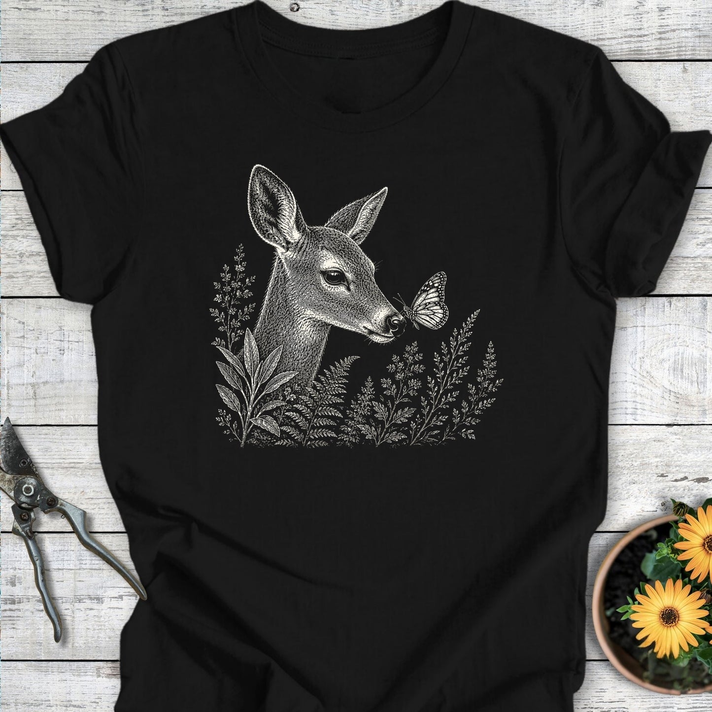 Printify T-Shirt Black / S Butterfly Visitor T-Shirt