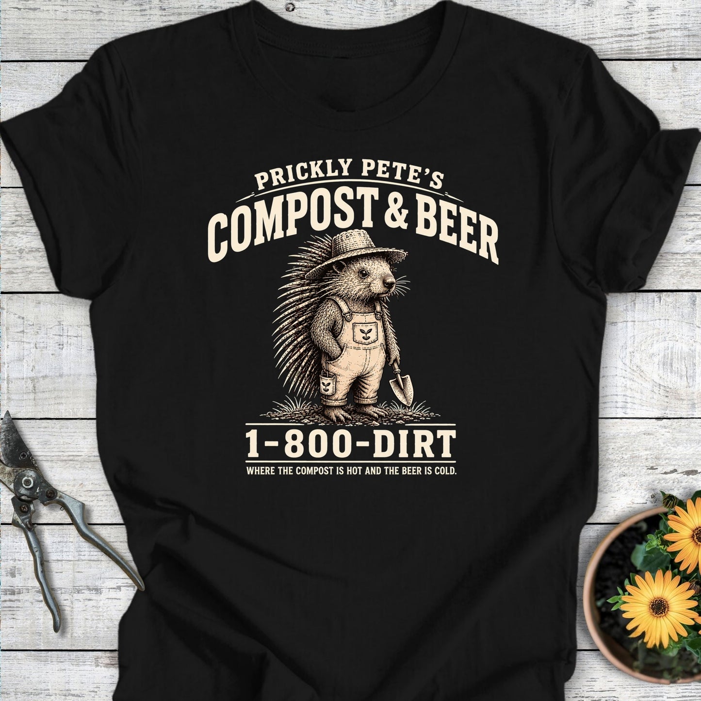 Printify T-Shirt Black / S Compost & Beer T-Shirt
