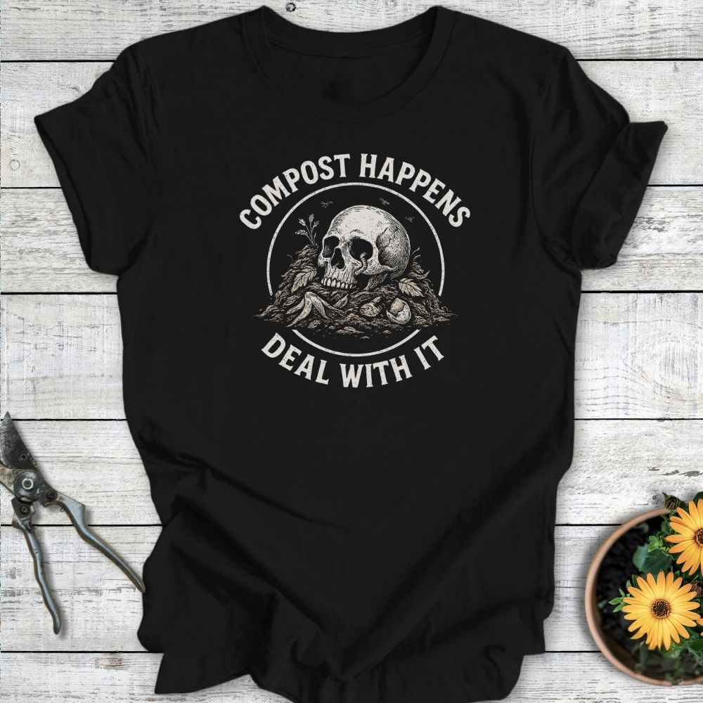 Printify T-Shirt Black / S Compost Happens