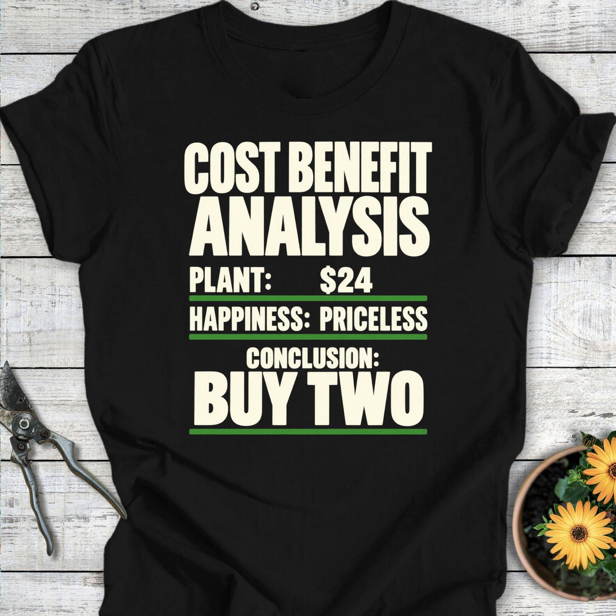 Printify T-Shirt Black / S Cost Benefit T-Shirt