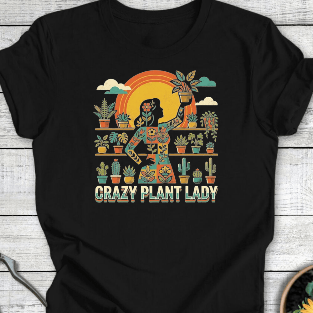 Printify T-Shirt Black / S Crazy Plant Lady T-Shirt