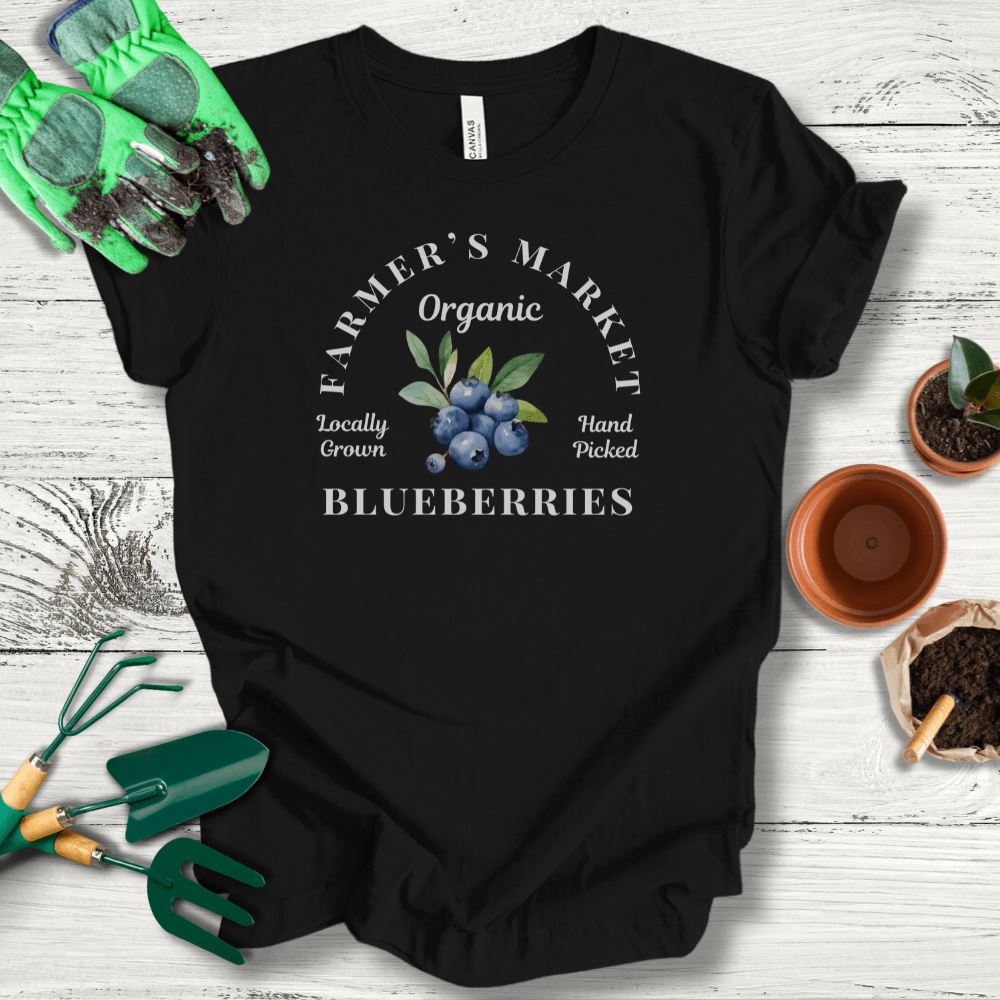 Printify T-Shirt Black / S Farmer's Market Blueberries